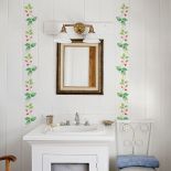 Wzór z gałązkami głogu w łazience. Gałązka głogu - szablon do malowania