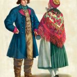 Z jednej strony strój kaszubski, na odwrocie niewprawna ręka napisała: Last Time , The Rolling Stones.