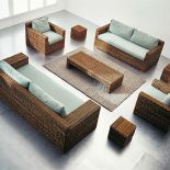 Za rozkładaną Net ( przypalone sploty przypominają batik) zapłacimy od 5865 zł, stolik ze stalowymi nogami kosztuje od