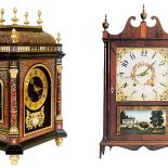 Zegar w typie Boulle a, markieteria z szylkretu i blachy mosiężnej, pocz. XIX w., Antyki d Raculi. Zegar szafkowy, Eli