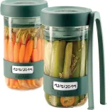 zestaw do kiszenia - słoiki z tłokami do dociskania warzyw i szczypcami