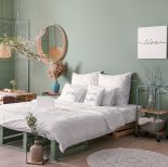 zielona pastelowa sypialnia aranżacje