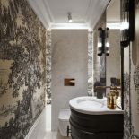 czarno złota łazienka