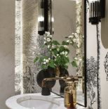 czarno złota łazienka