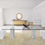 Znak rozpoznawczy Cattelan Italia to marmur z Carrary i szkło. Kolekcja Diapason. CATTELAN ITALIA