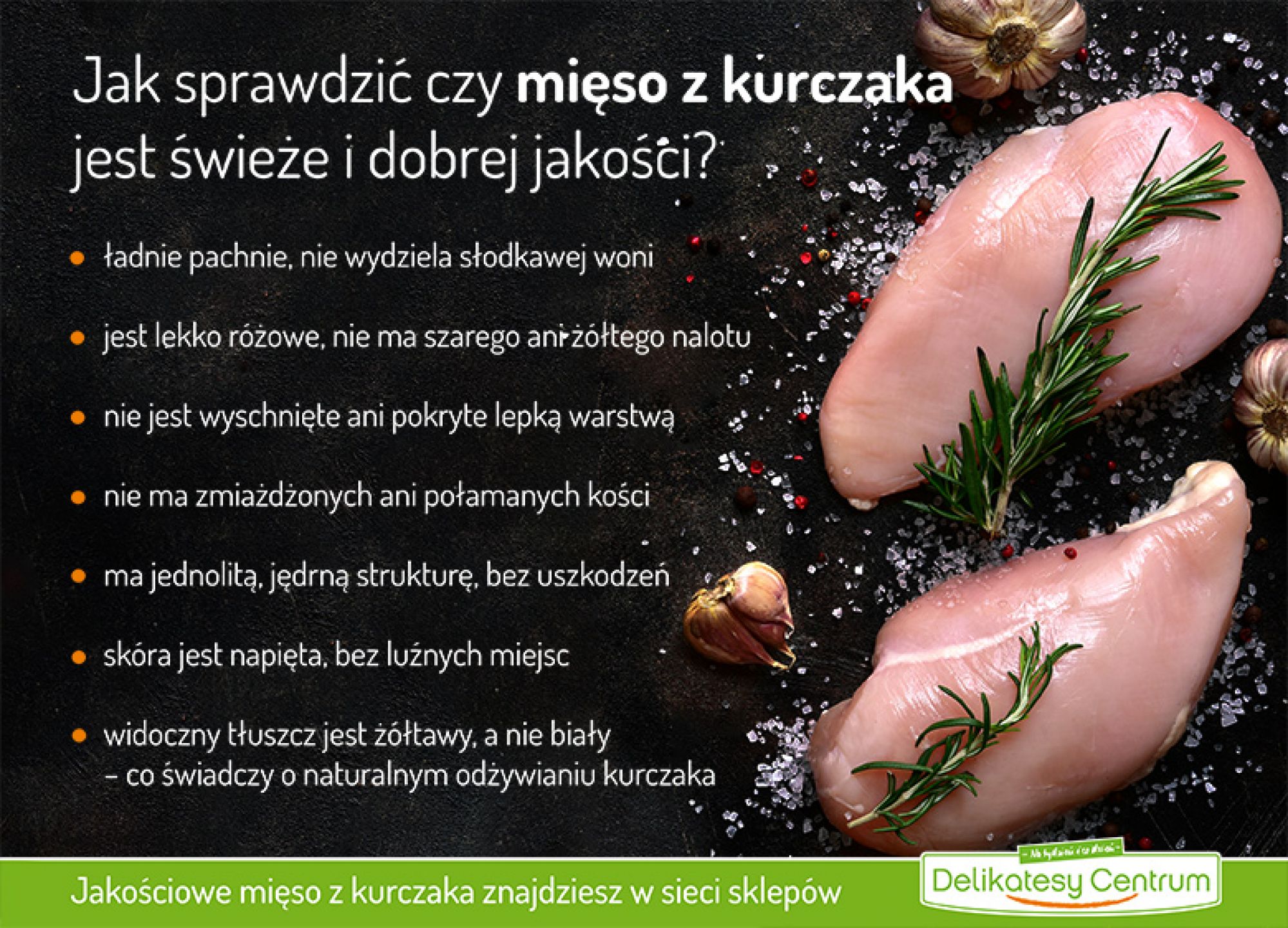 Jak sprawdzić czy mięso z kurczaka jest świeże i dobrej jakości? - infografika