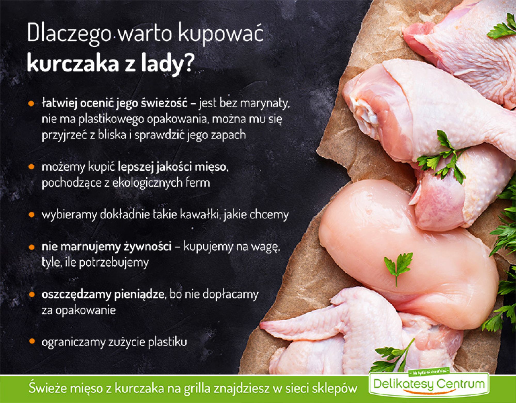 Dlaczego warto kupować kurczaka z lady?  - infografika