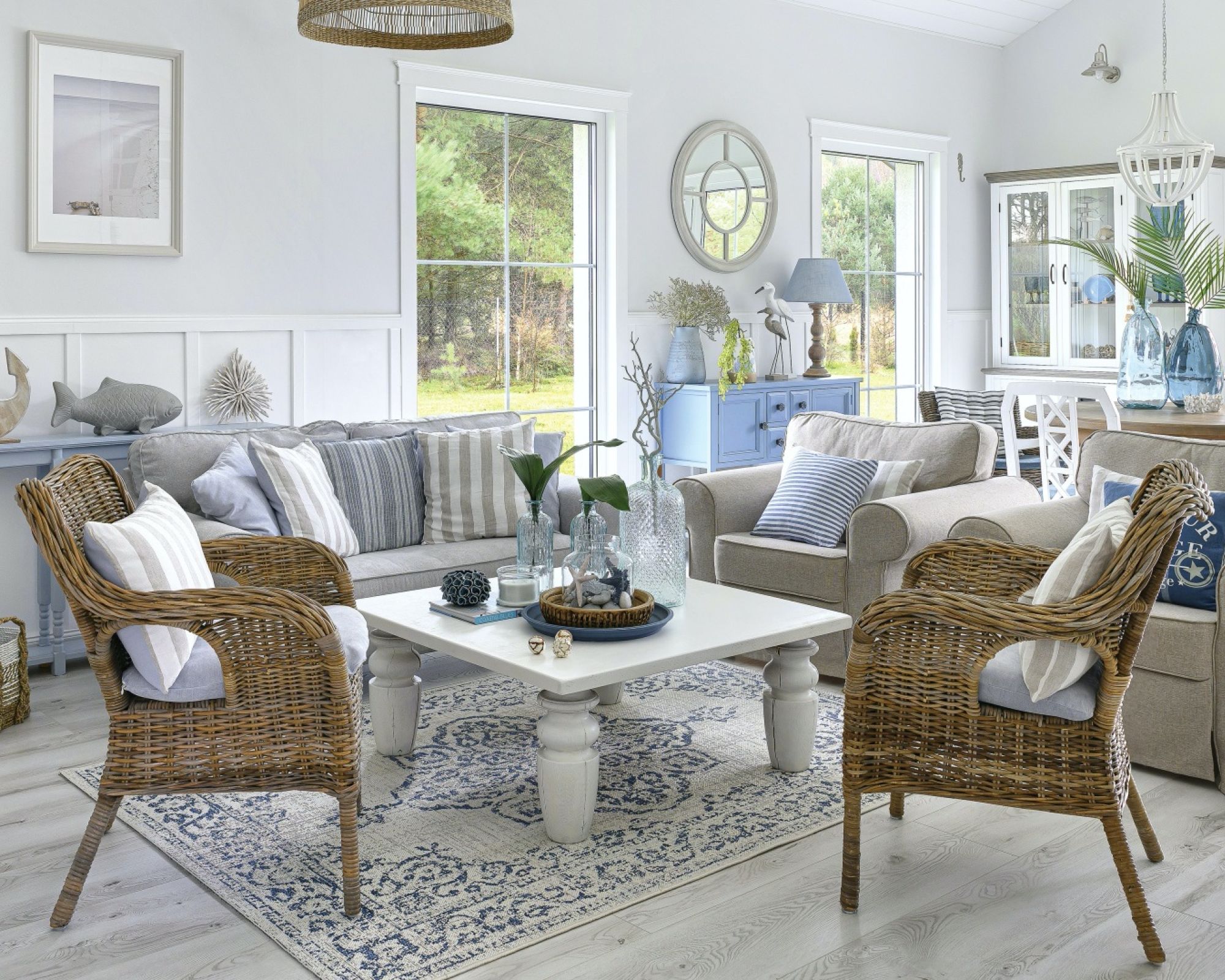 salon w stylu hamptons