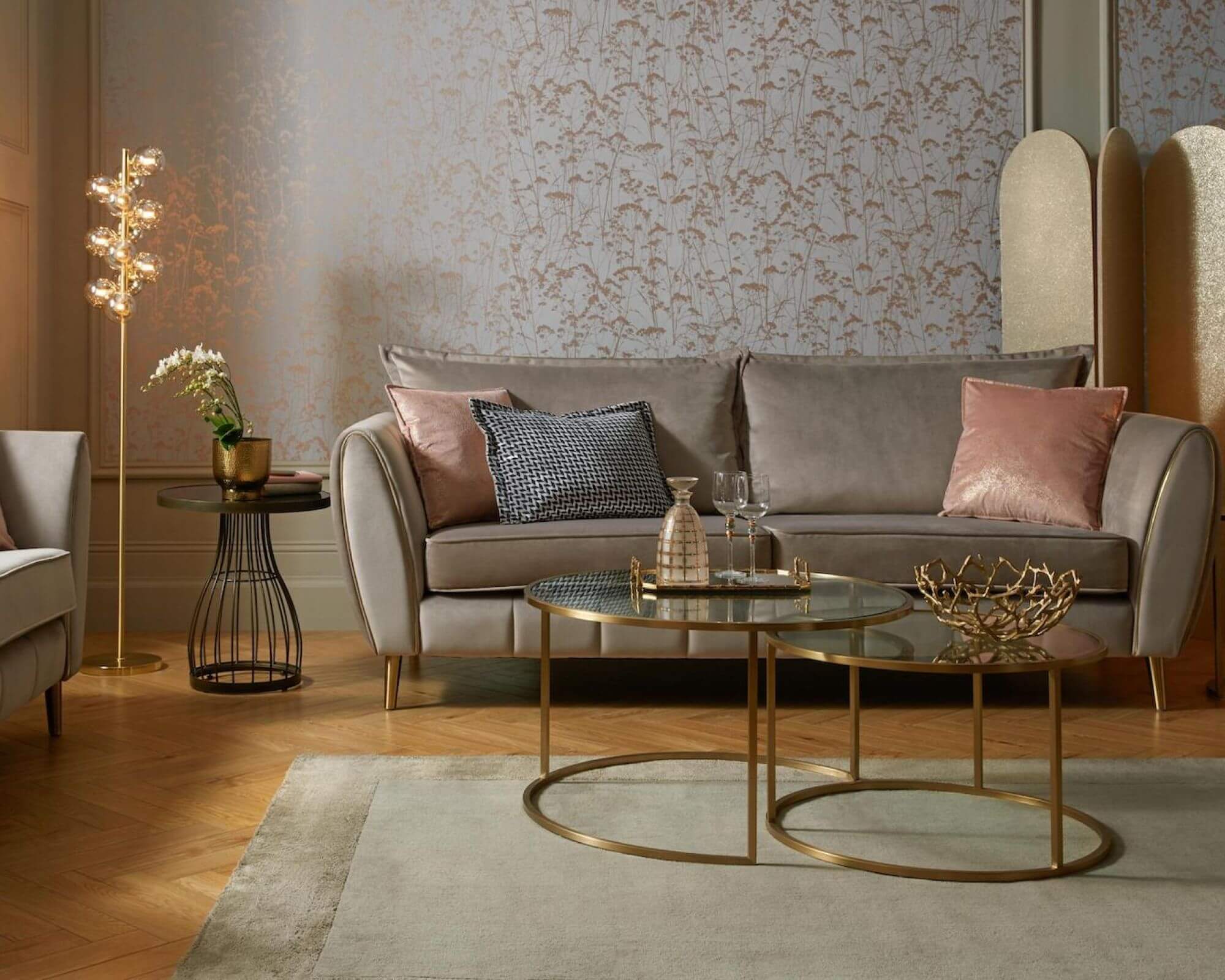 przytulny salon glamour