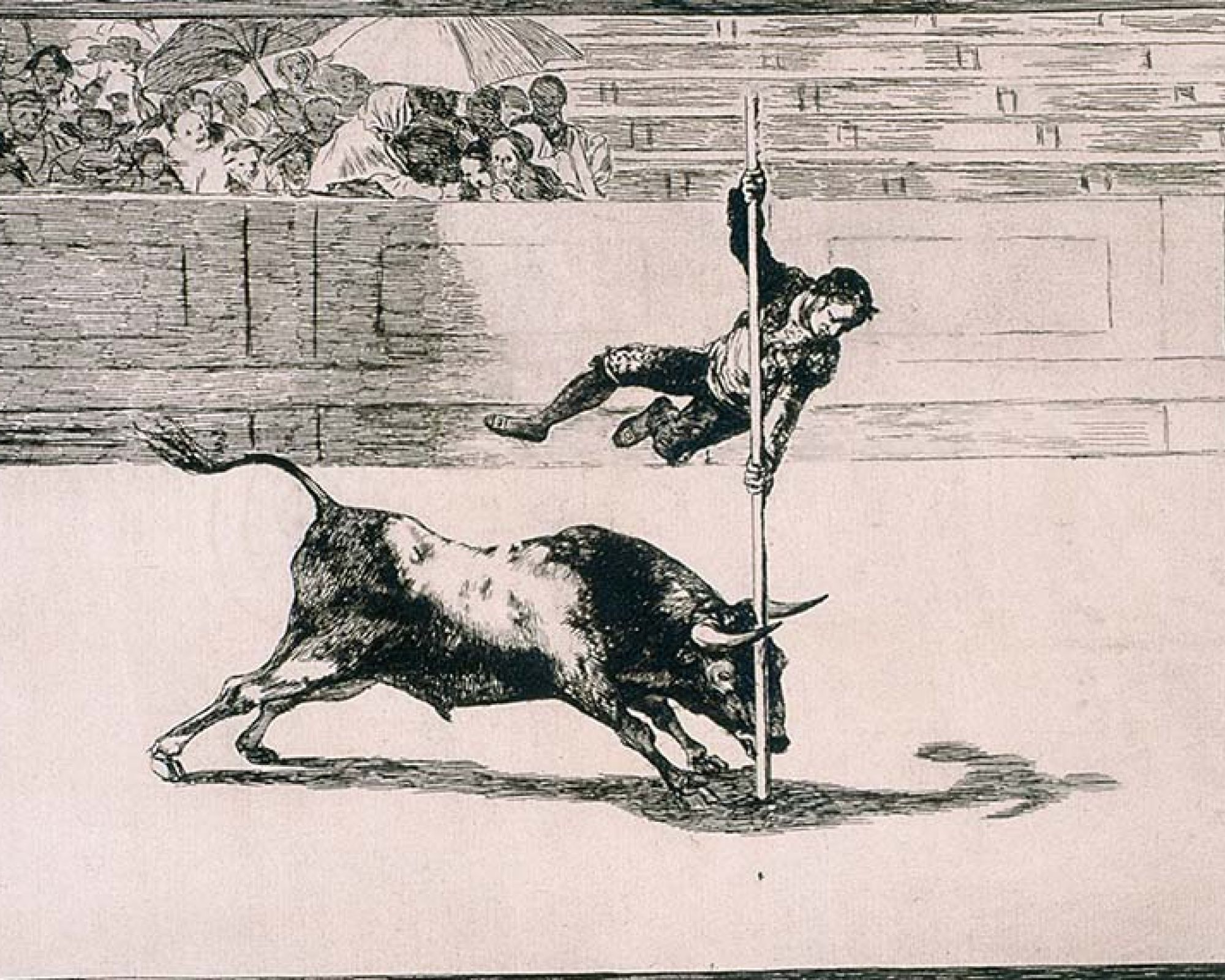 Francisco de Goya Zręczność i zuchwałość Juanito Apinani na arenie w Madrycie , lata 1814-1816
