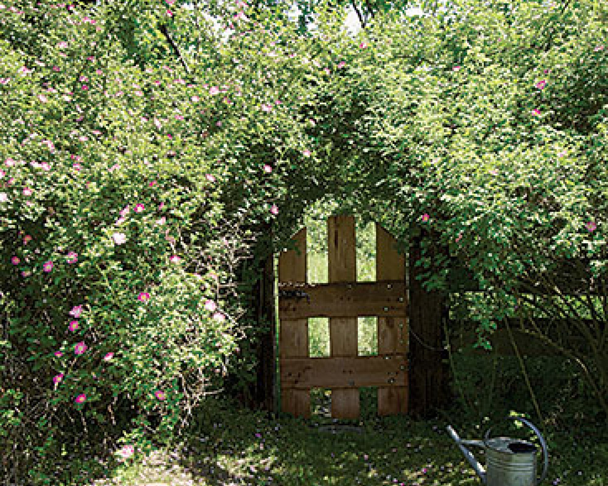 Mała furtka, która prowadzi do pięknego ogrodu.