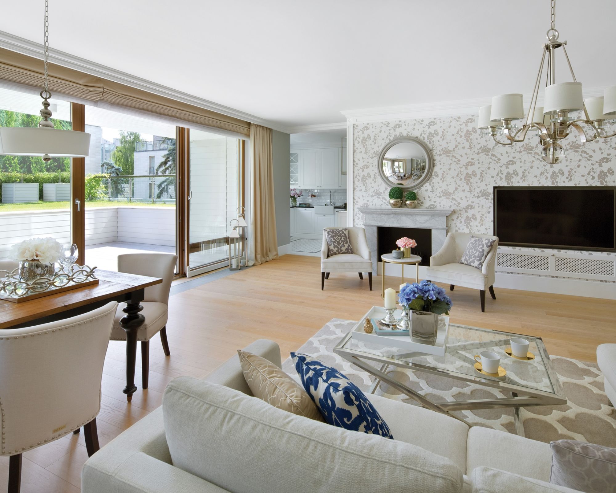 przytulny apartament w stylu hampton