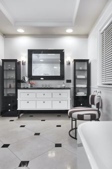 czarno-biała łazienka modern classic