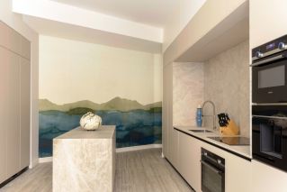 kuchnia w luksusowym apartamencie w Paryżu projektu Stephanie Coutas