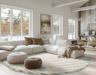 ułożenie dywanu w salonie - jak dobrać dywan do kanapy i narożnika