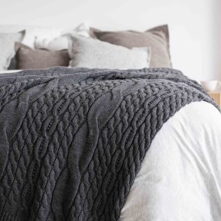 ciepły pled grafitowy