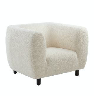 fotel tapicerowany boucle biały