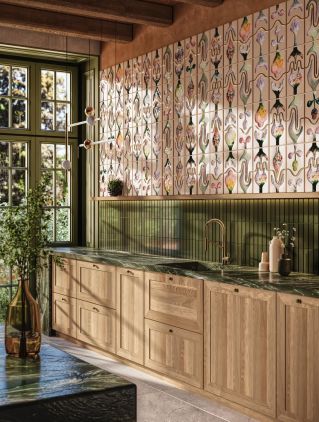 artystyczna mozaika na ścianie