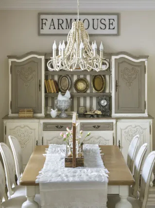 jadalnia w stylu shabby chic