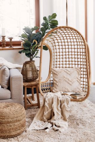 fotel wiszący rattanowy