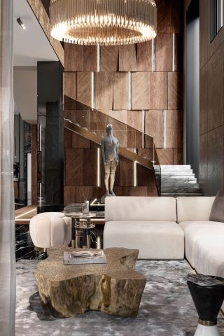 nowoczesny przytulny salon glamour