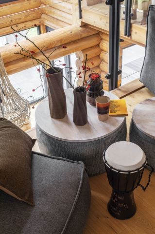 przytulny dom z bali wnętrza