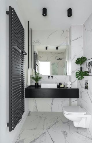 czarno-biała łazienka