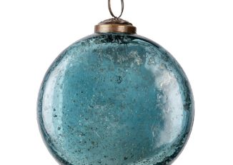 Bombka choinkowa szklana niebieska ozdoba świąteczna