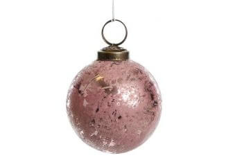 Bombka szklana różowo-złota ozdoba świąteczna