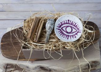 Oczyszczający zestaw do okadzania - fioletowe oko