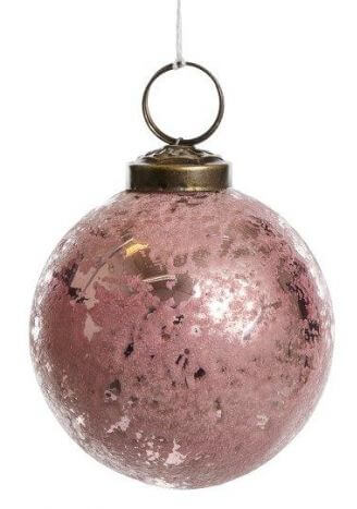 Bombka szklana różowo-złota ozdoba świąteczna