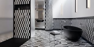 łazienka w stylu maximalist bauhaus