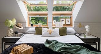 przytulna sypialnia na poddaszu