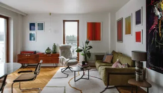 styl mid-century i gorseciki w mieszkaniu na bielanach