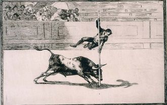 Francisco de Goya Zręczność i zuchwałość Juanito Apinani na arenie w Madrycie , lata 1814-1816