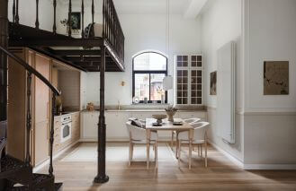 mieszkanie urządzone w dawnym browarze