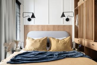 mieszkanie 38 m2 aranżacja sypialni w stylu japandi