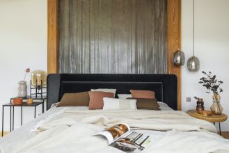 nowoczesny dom góralski sypialnia