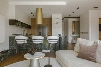 wyspa kuchenna z zielonego granitu