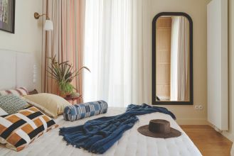 sypialnia w słonecznych kolorach