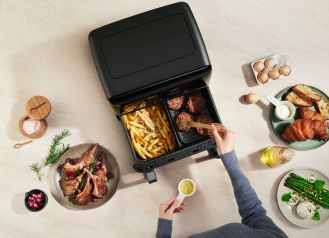 nowy airfryer MOVA gotuje dwa dania jednocześnie