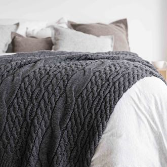 ciepły pled grafitowy