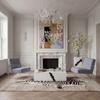 elegancki salon z kominkiem