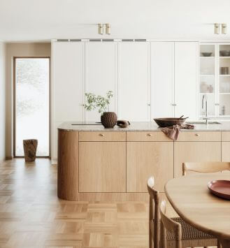 kuchnia kaszmir z jasnym drewnem