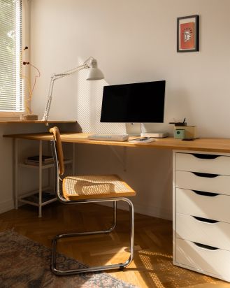 domowe biuro w stylu vintage