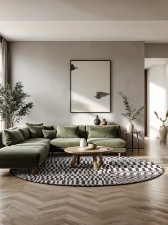 okrągły dywan do salonu