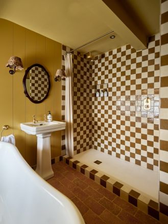 krata wzór we wnętrzach