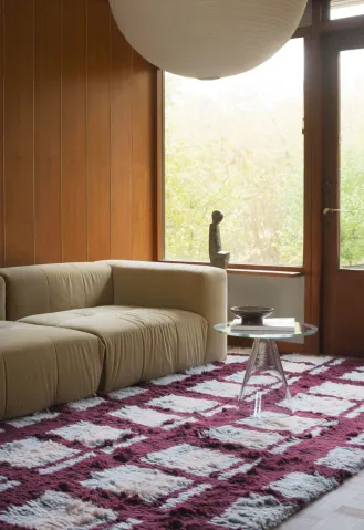 dywan we wzory w nowoczesnym salonie