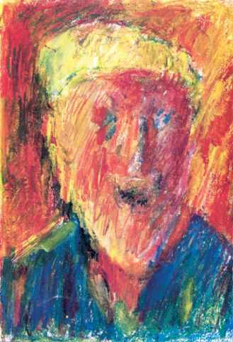 Jerzy Panek, Autoportret w żółtym kaszkiecie , 1999 r., Rempex