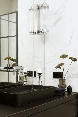 czarna umywalka w łazience